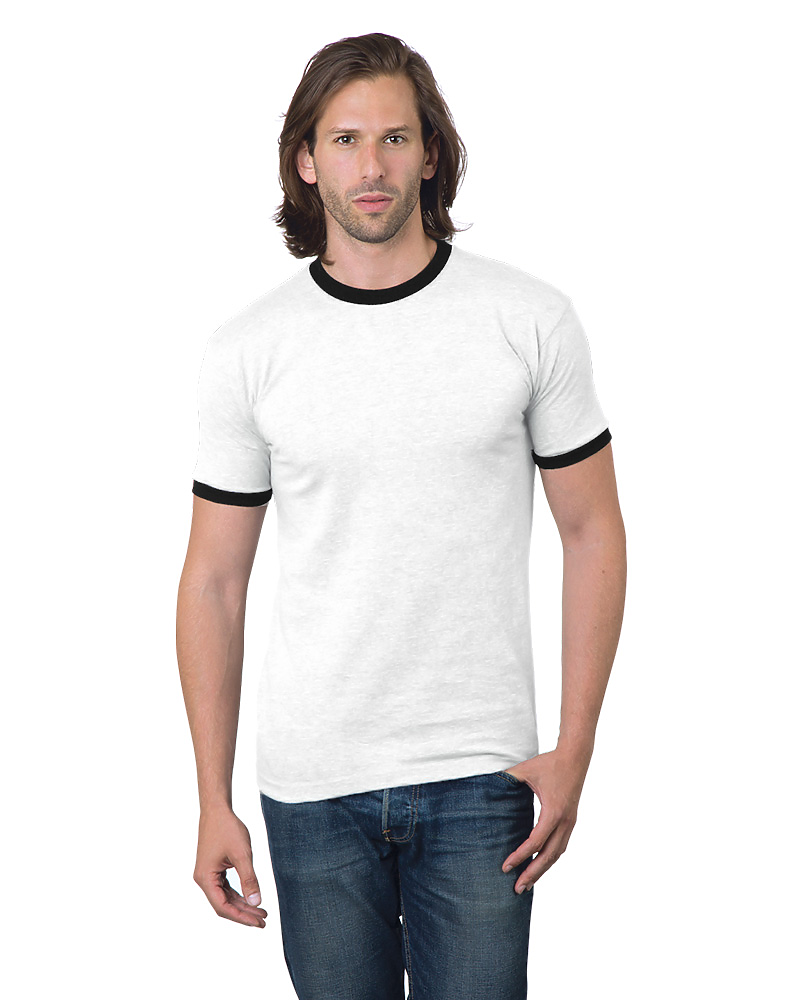 Bayside 1800 Unisex Ringer Crew, Made in USA