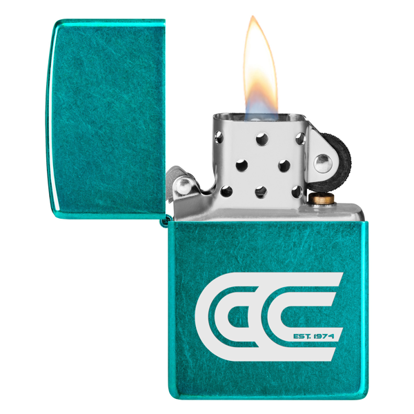 Zippo Windproof Lighter Candy Teal, Made in USA