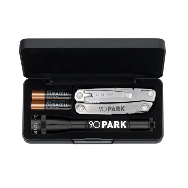 AA Mini Maglite LED with Leatherman Rev gift box set, Made in USA
