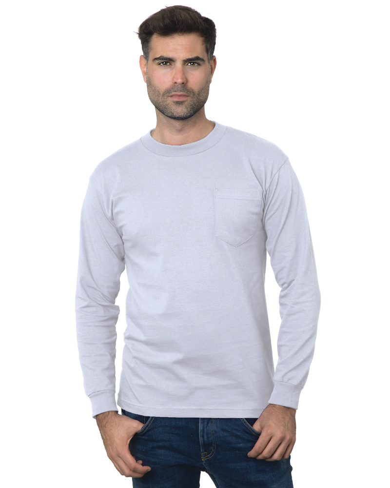 Bayside 3055 Union Made Long Sleeve Pocket Crew