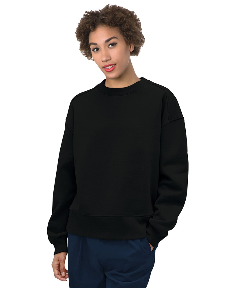 Bayside 7702 Women's Crewneck Fleece, Made in USA