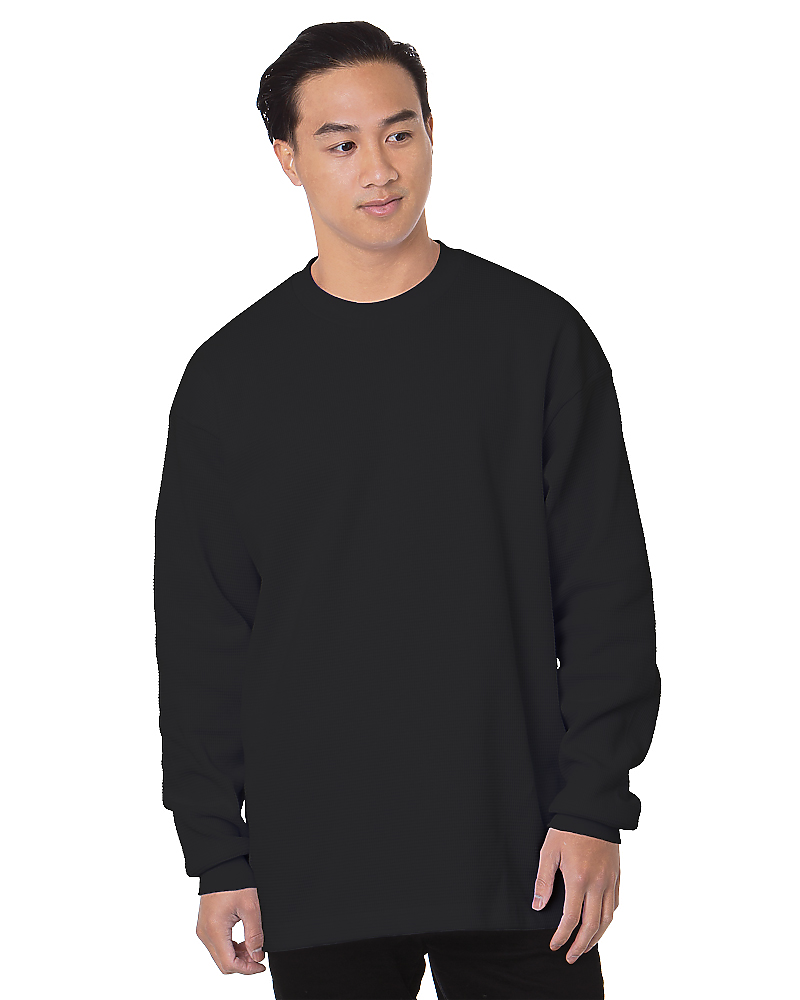 Bayside 8205 Heavyweight 7.5 Oz. Waffle Knit Thermal Long Sleeve, Made in USA