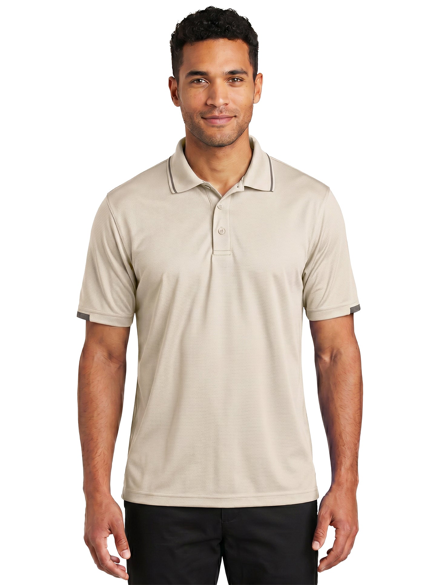 AKWA 1353-BCM Men's Bamboo Charcoal Mesh Polo, Made in USA