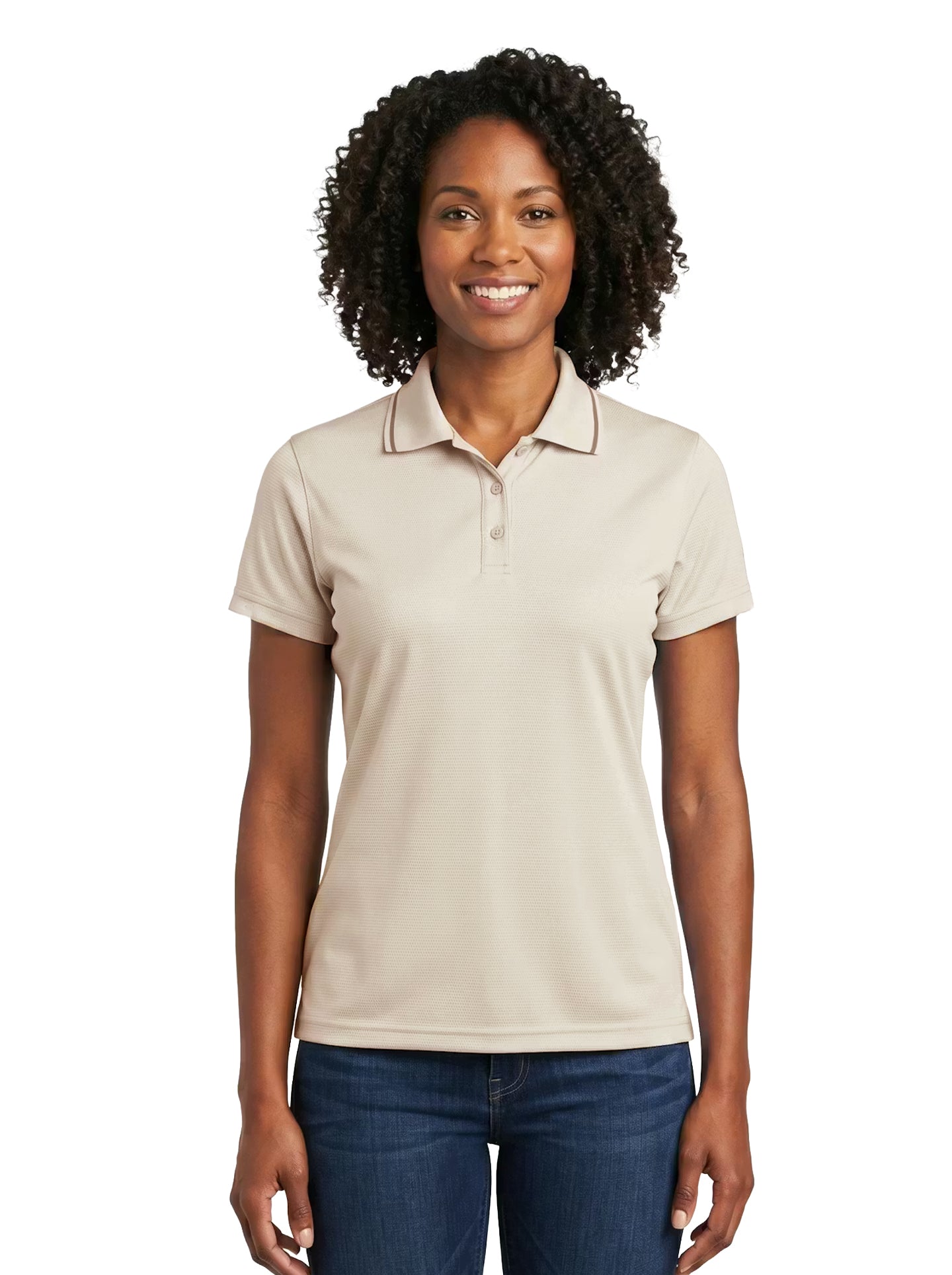 AKWA 208-BCM Women's Bamboo Charcoal Mesh Polo, Made in USA