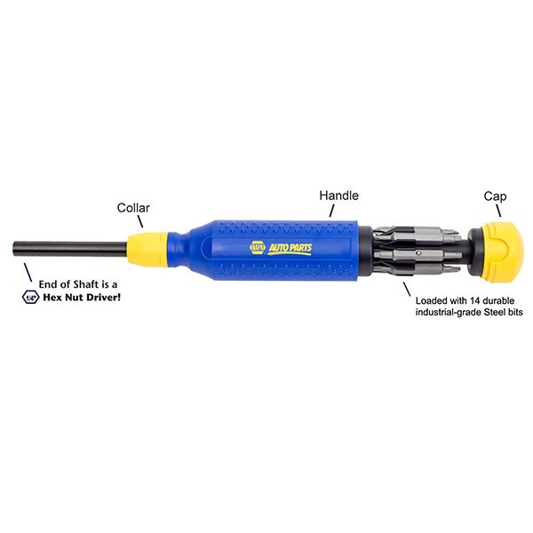 MEGAPRO 15-in-1 Multi-Bit Screwdriver, Made in USA
